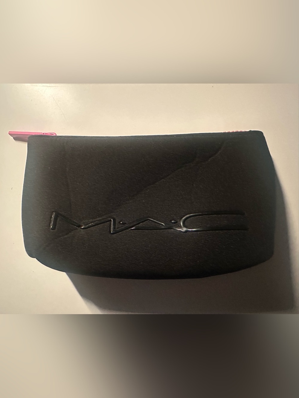 MAC Cosmetics Black Embossed Logo Makeup Pouch